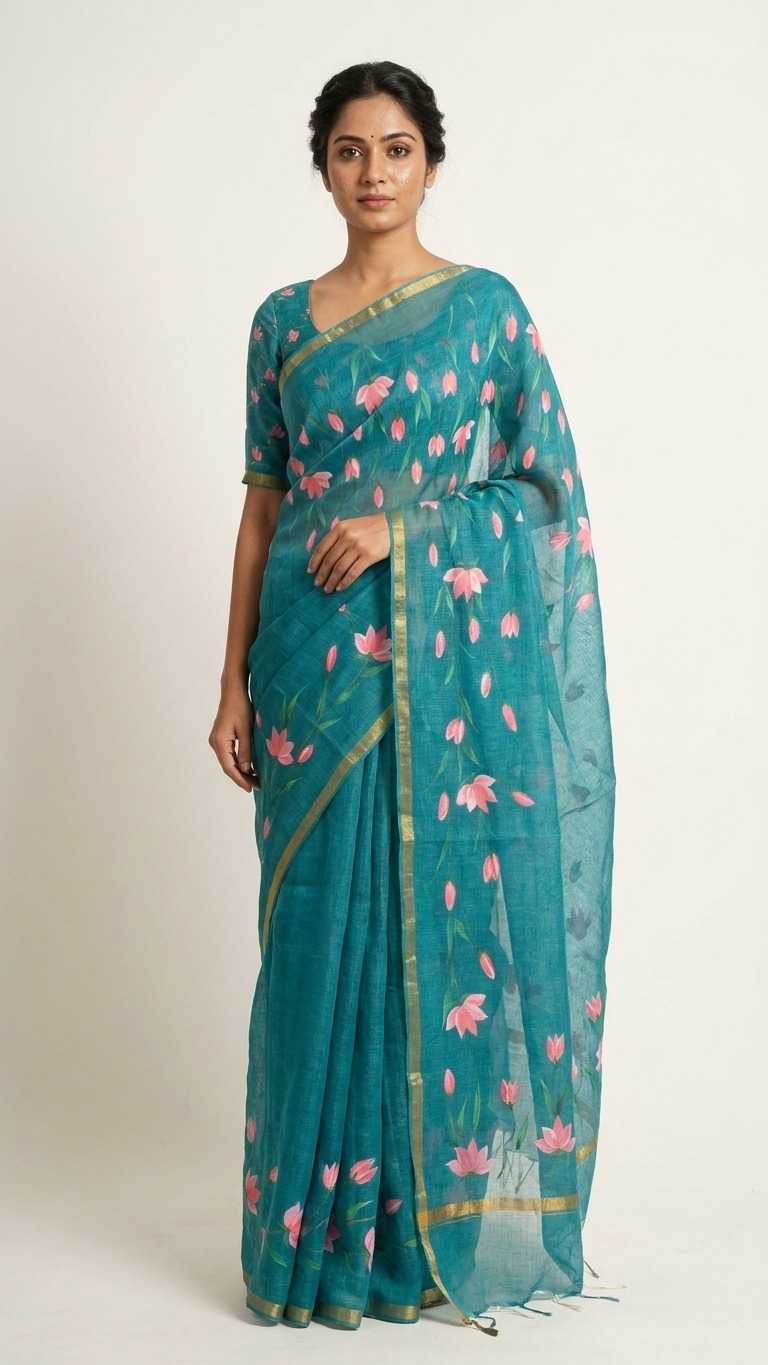 Linen Printed Saree