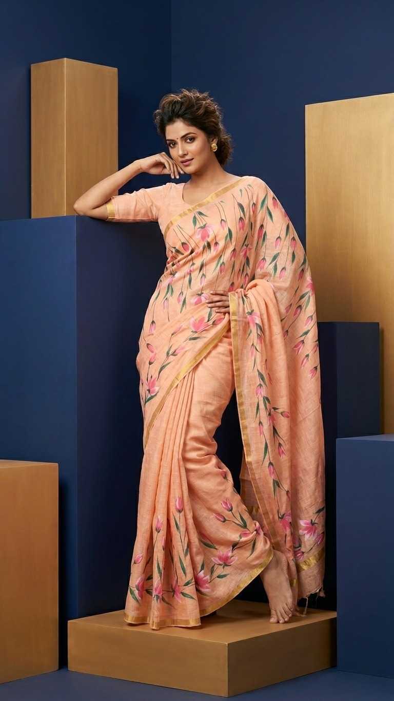 Linen Printed Saree