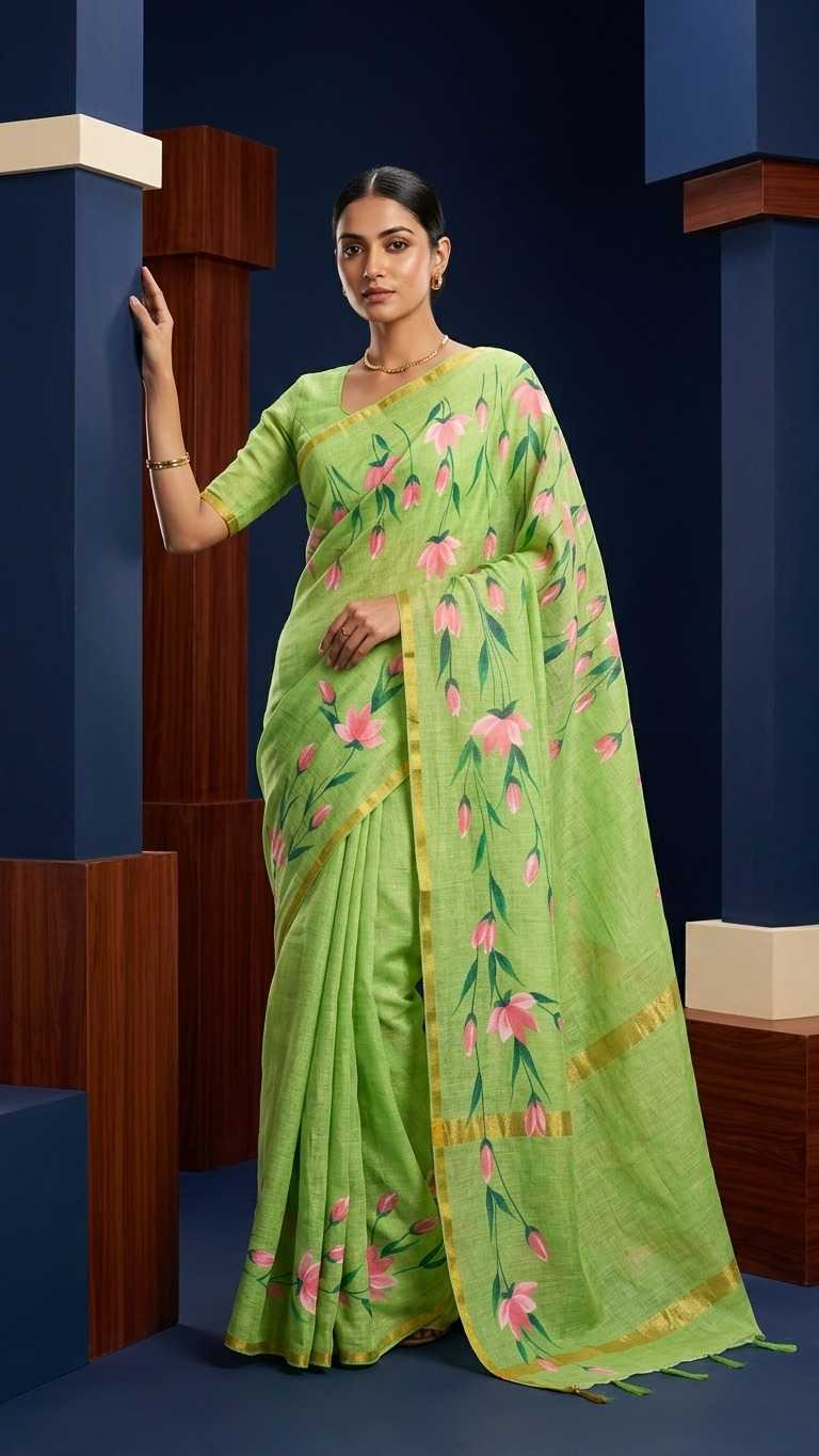 Linen Printed Saree