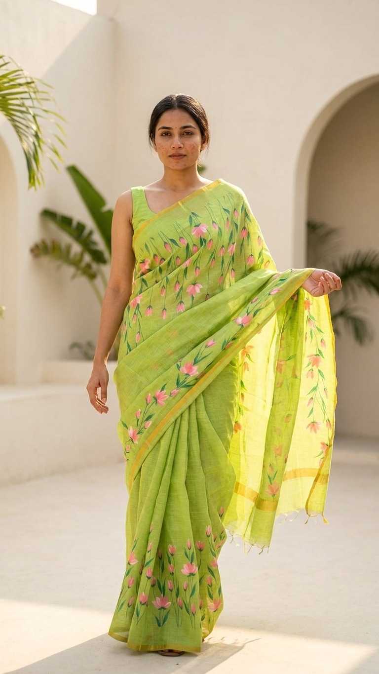 Linen Printed Saree