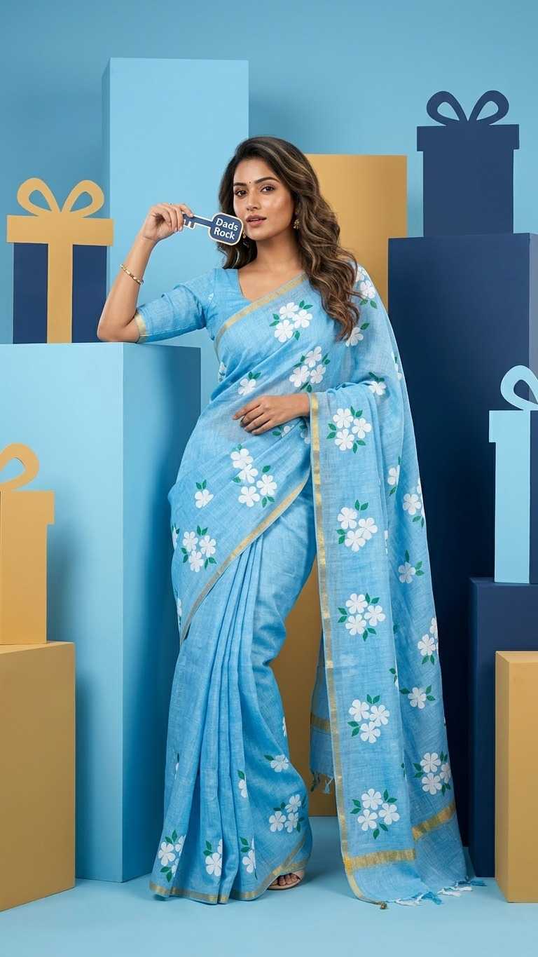 Linen Printed Saree