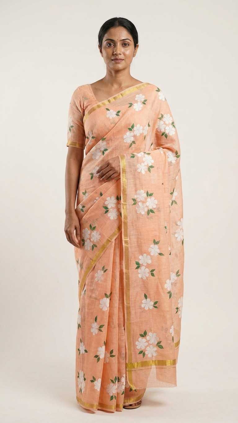 Linen Printed Saree