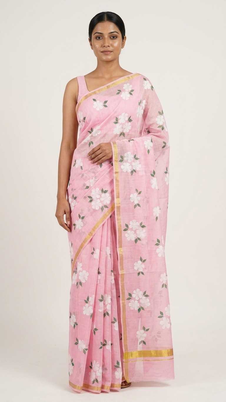 Linen Printed Saree