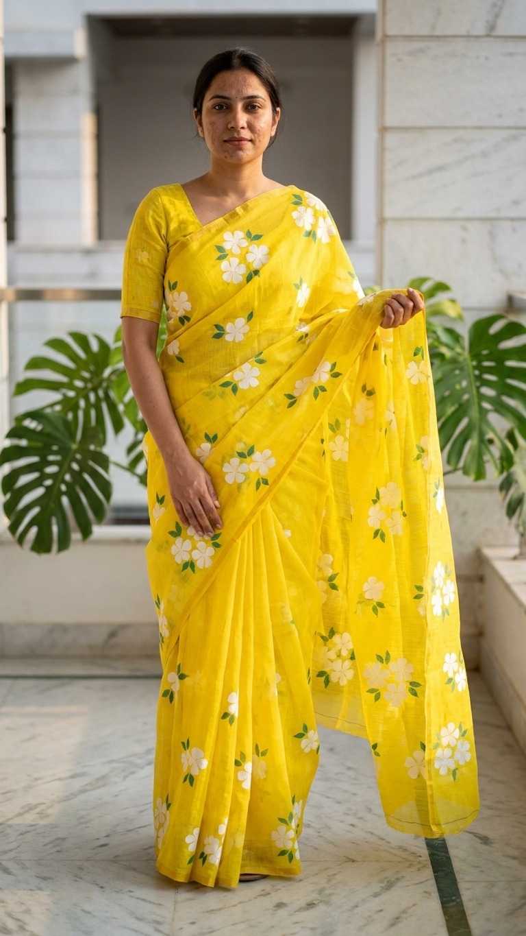 Linen Printed Saree