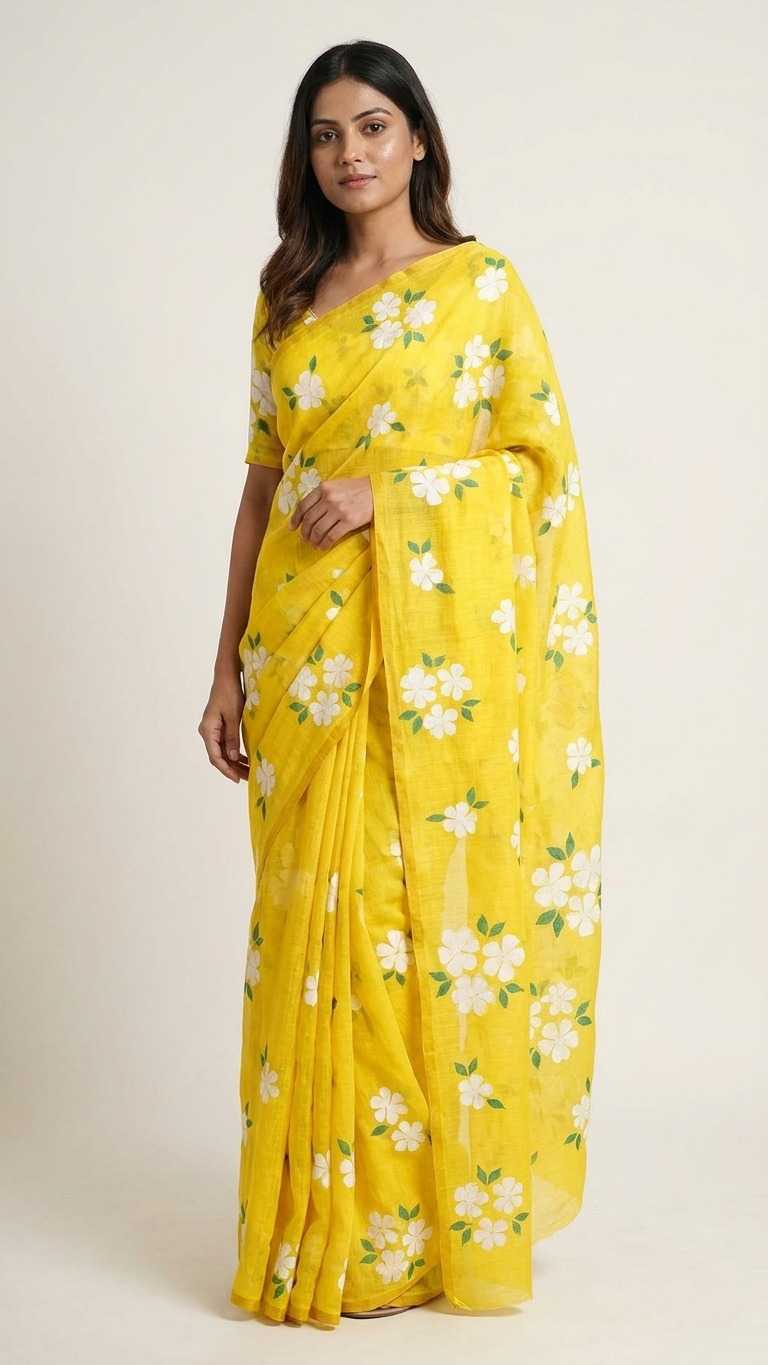 Linen Printed Saree