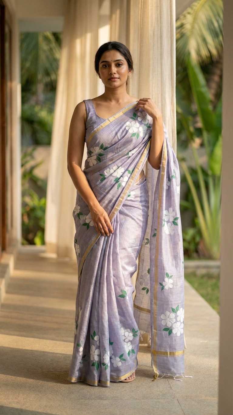 Linen Printed Saree