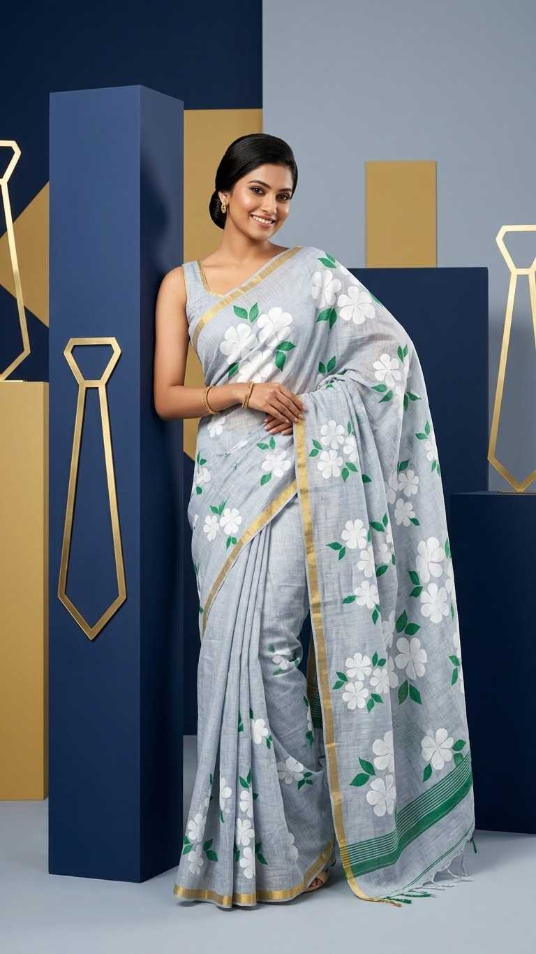 Linen Printed Saree