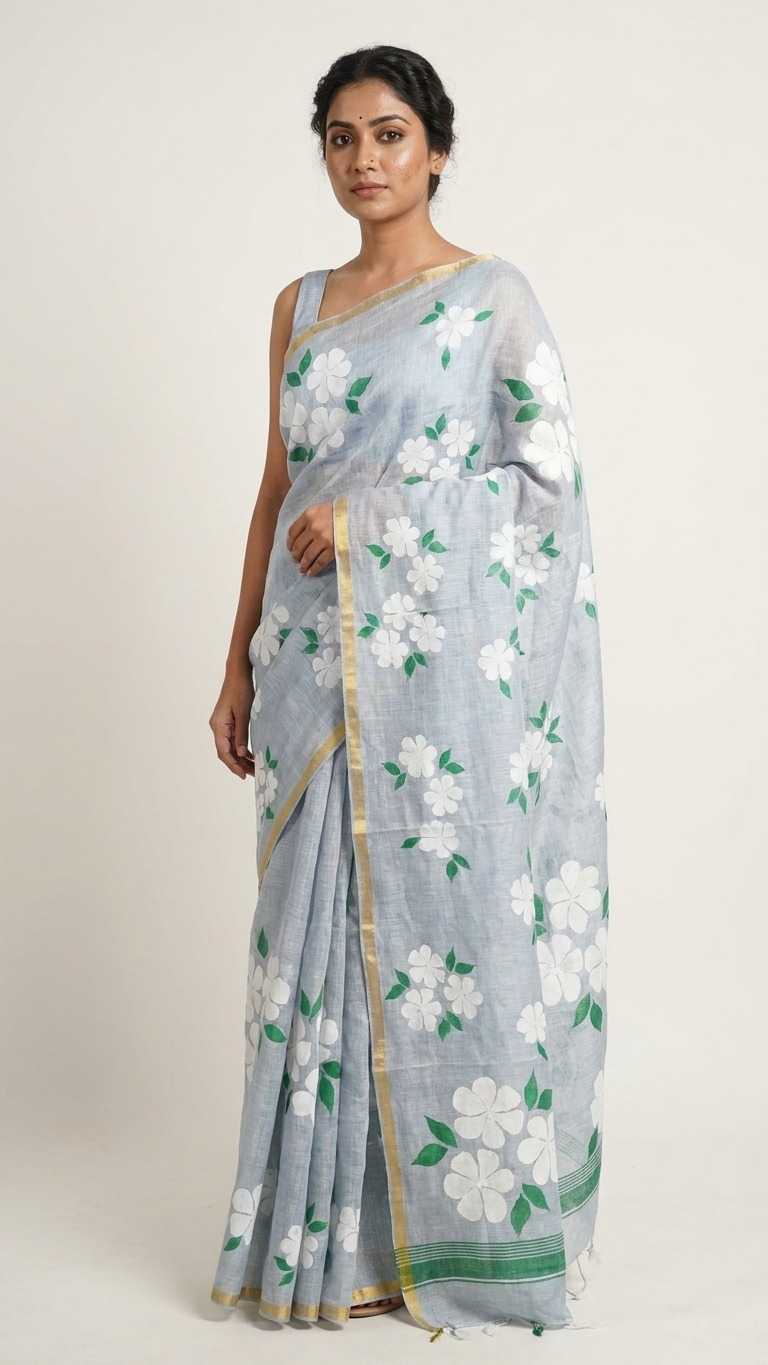 Linen Printed Saree