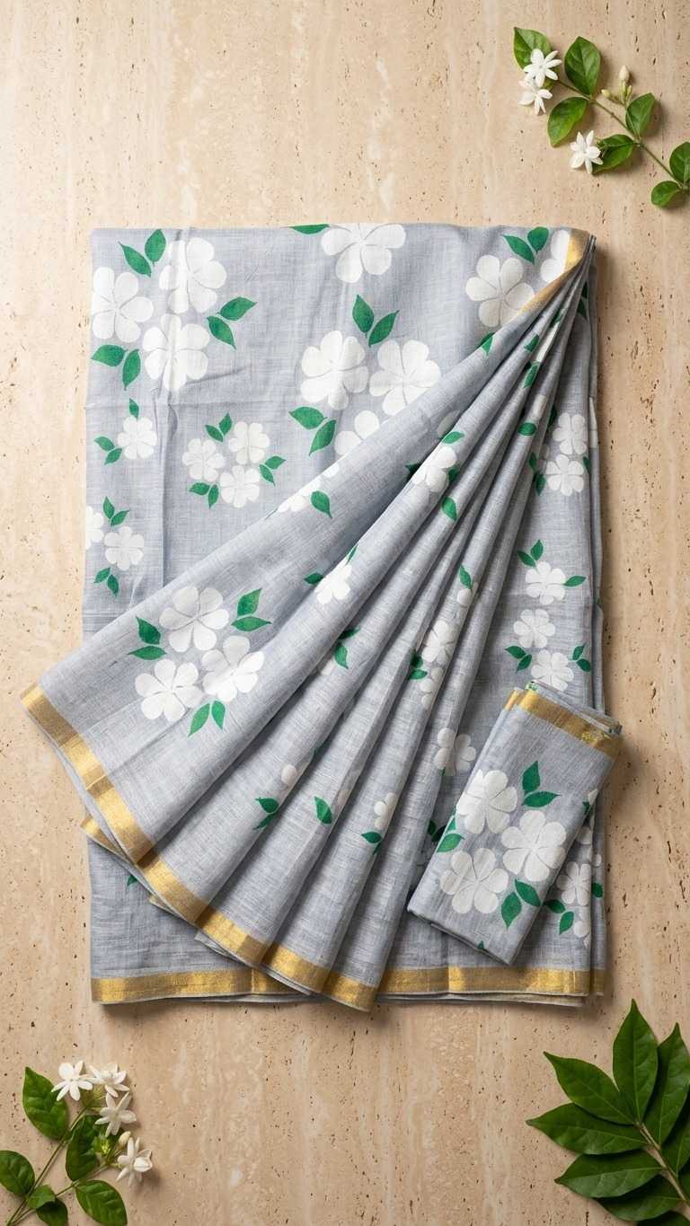 Linen Printed Saree