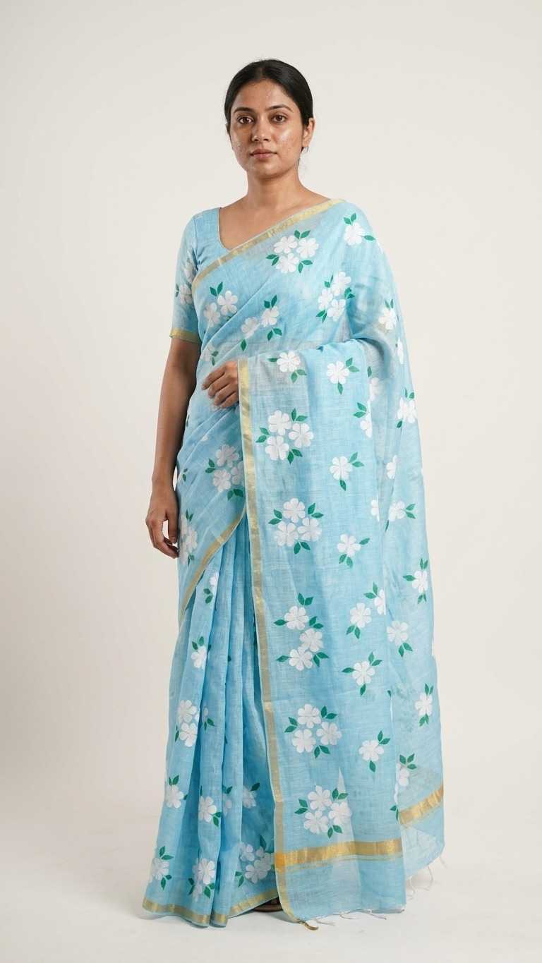 Linen Printed Saree