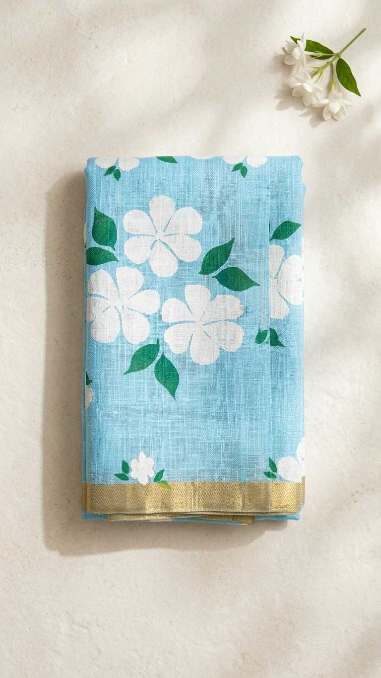 Linen Printed Saree