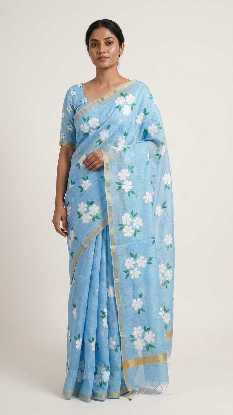 Linen Printed Saree