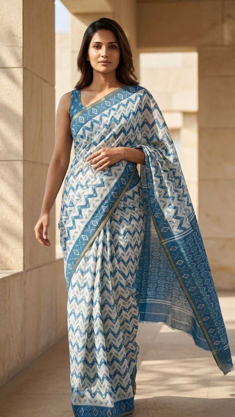 Linen Printed Saree