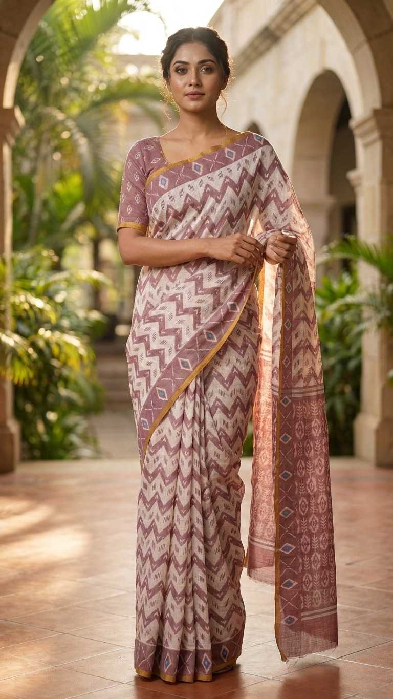 Linen Printed Saree
