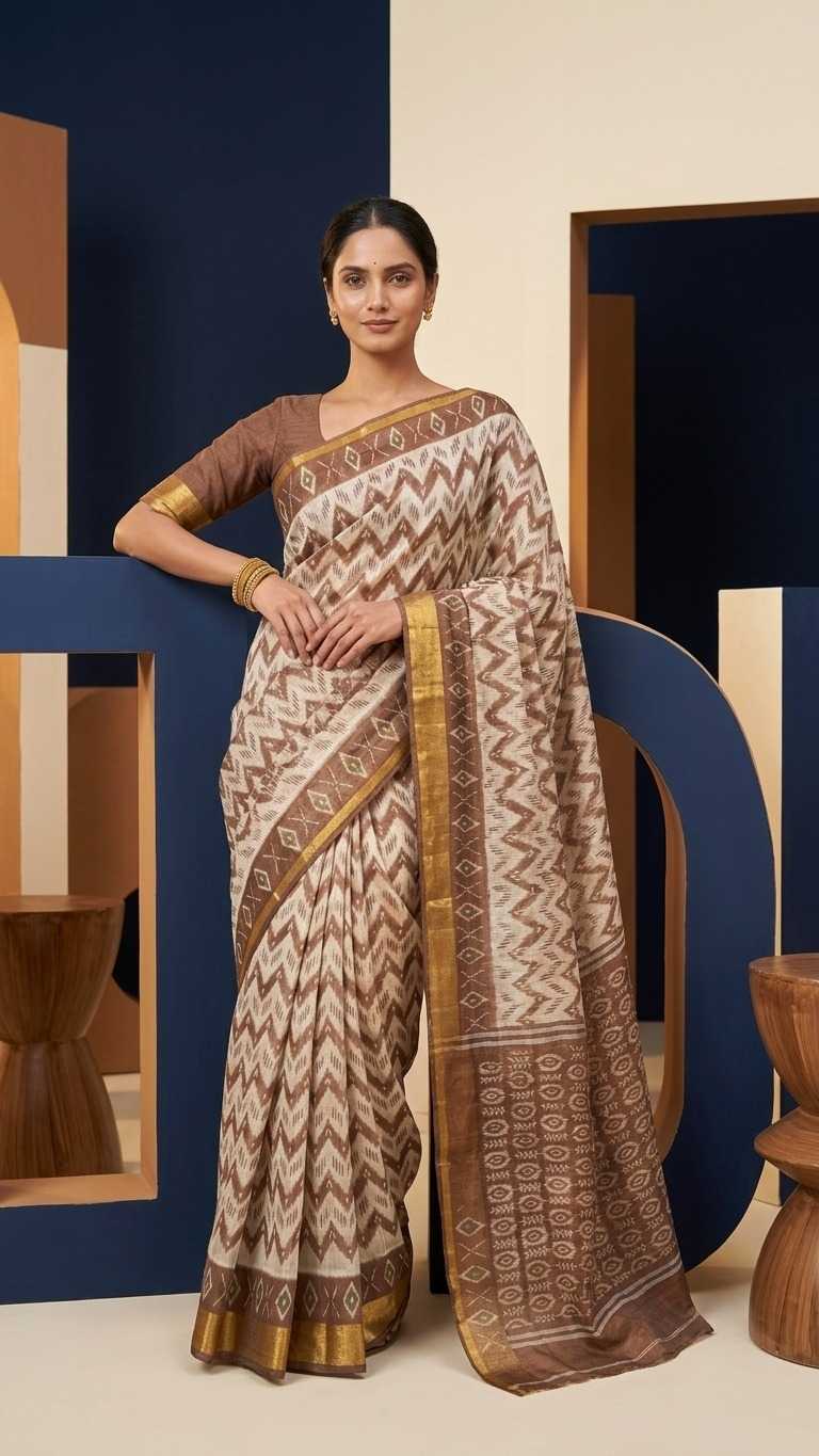 Linen Printed Saree