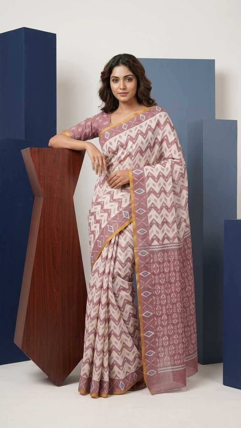 Linen Printed Saree