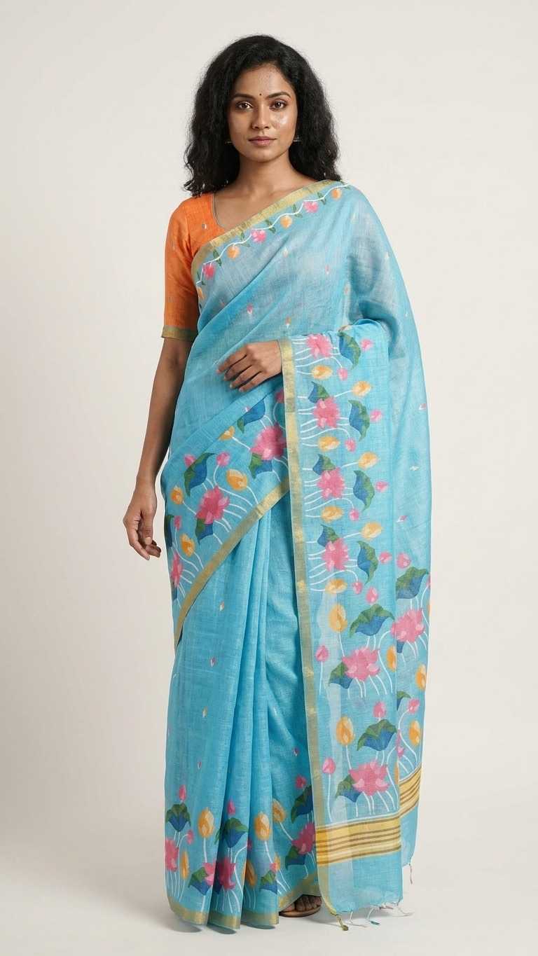 Linen Fancy Saree
