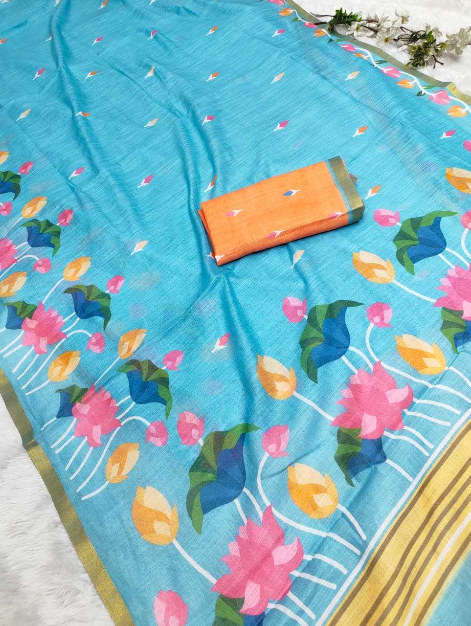 Linen Fancy Saree