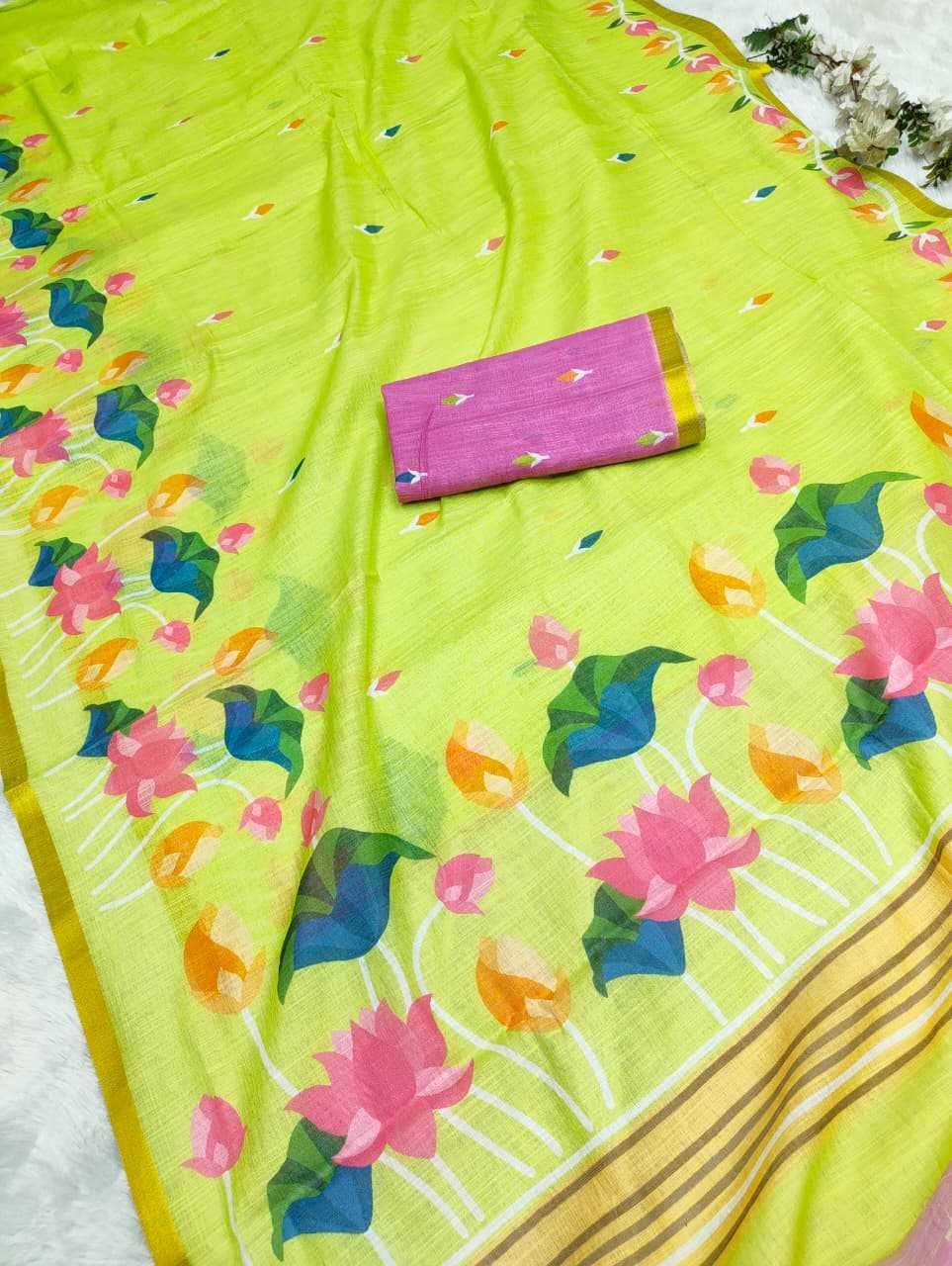 Linen Printed Saree