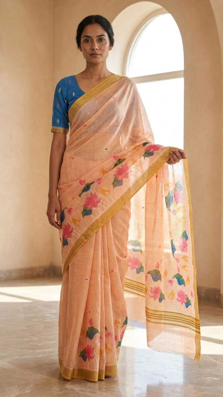 Linen Printed Saree