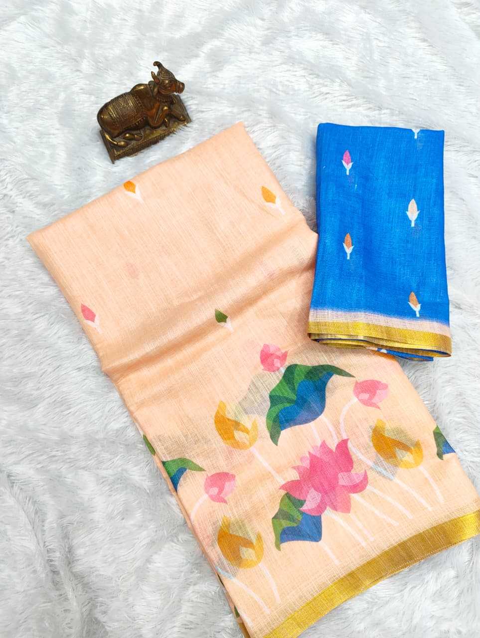 Linen Printed Saree