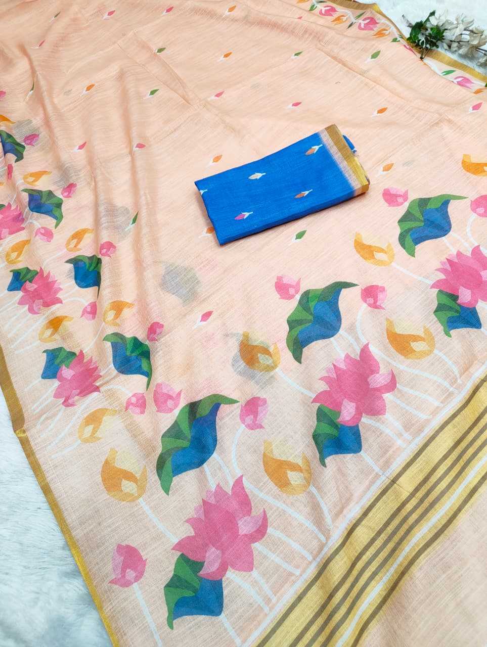 Linen Printed Saree