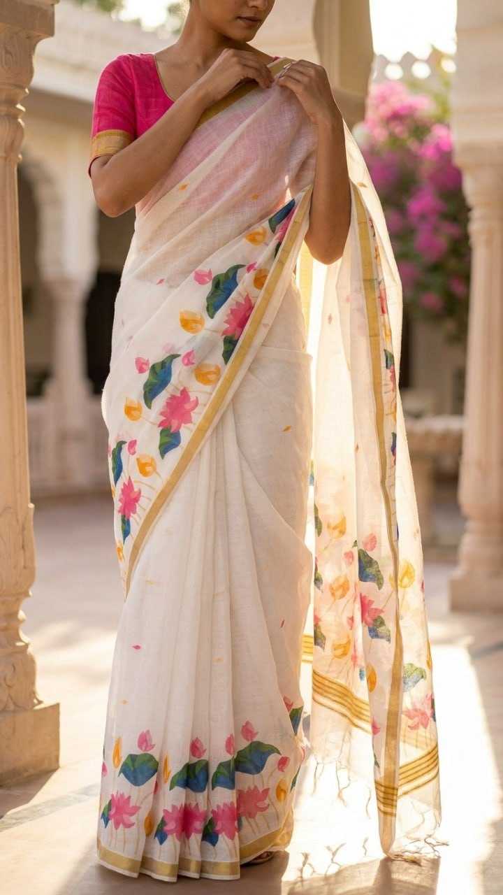 Linen Printed Saree