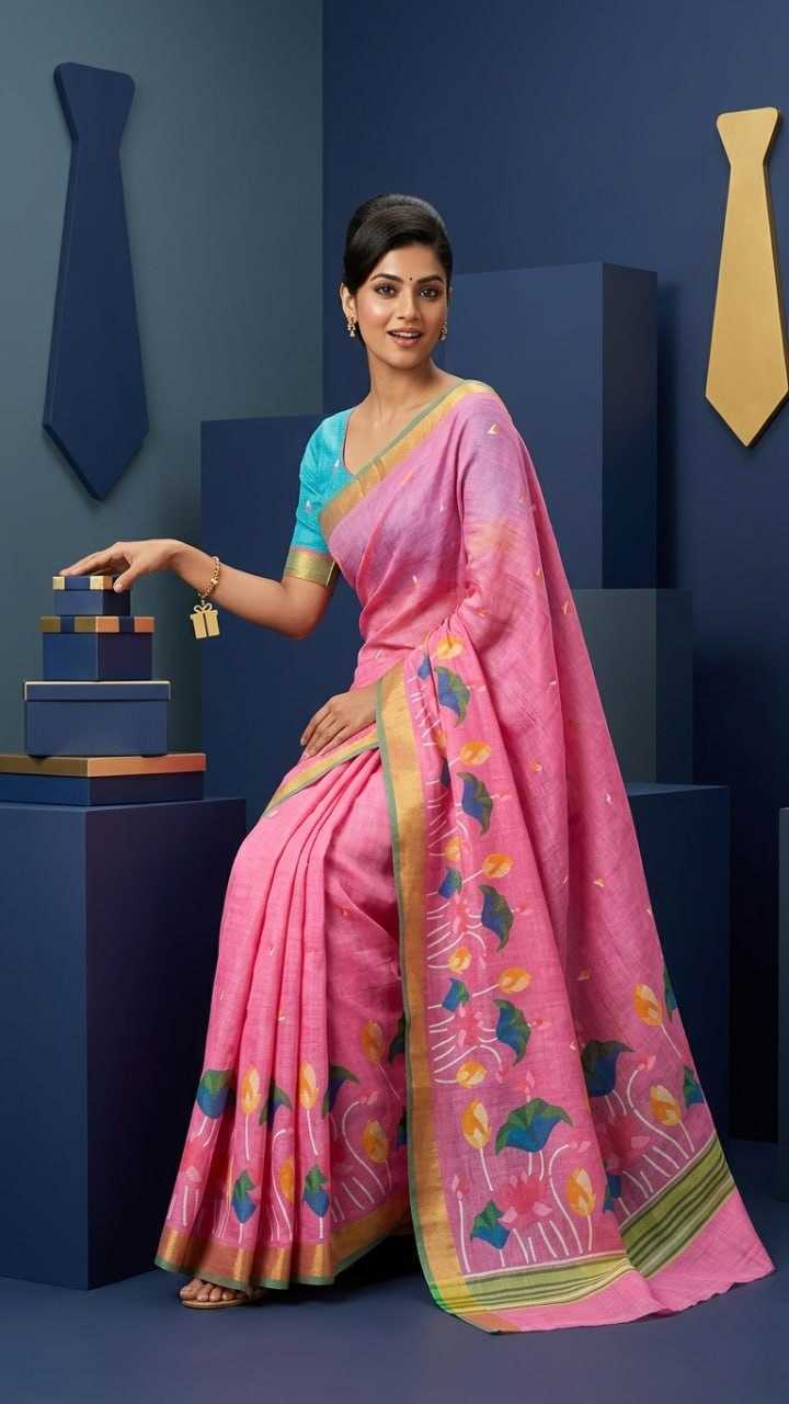 Linen Printed Saree