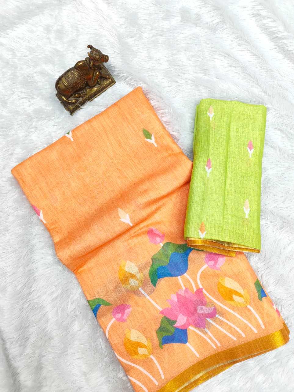 Linen Printed Saree