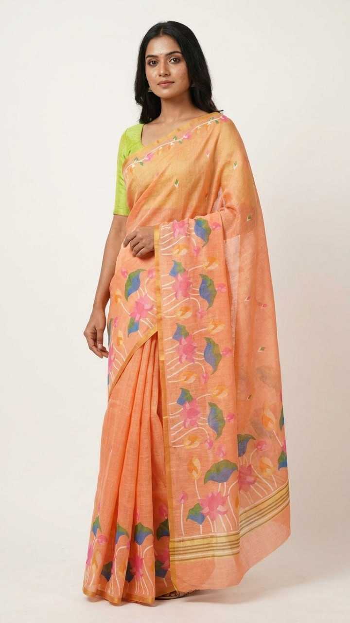 Linen Printed Saree