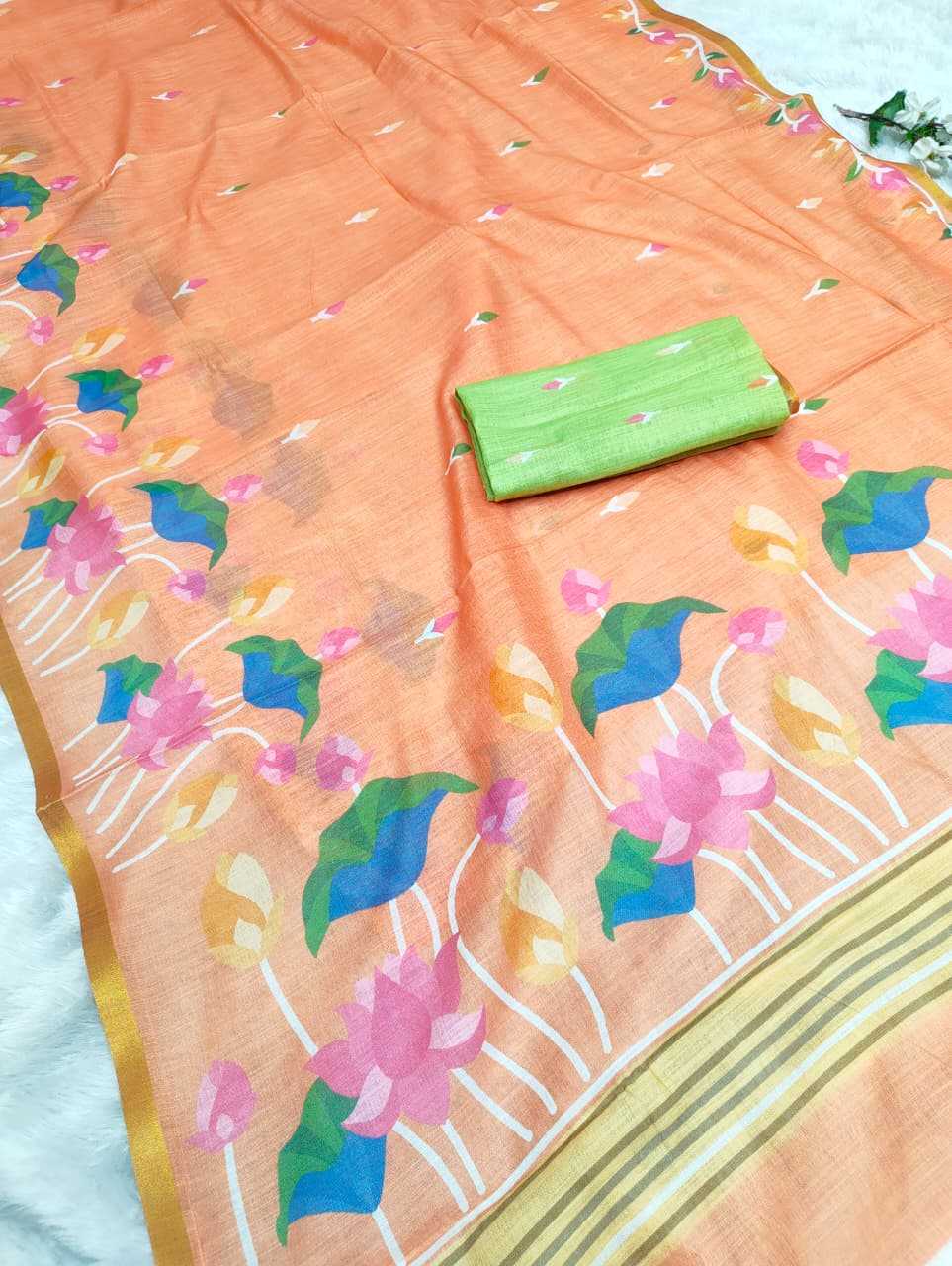 Linen Printed Saree