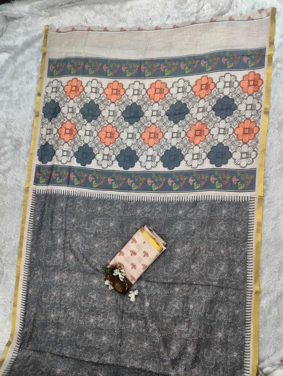 Linen Designer Saree