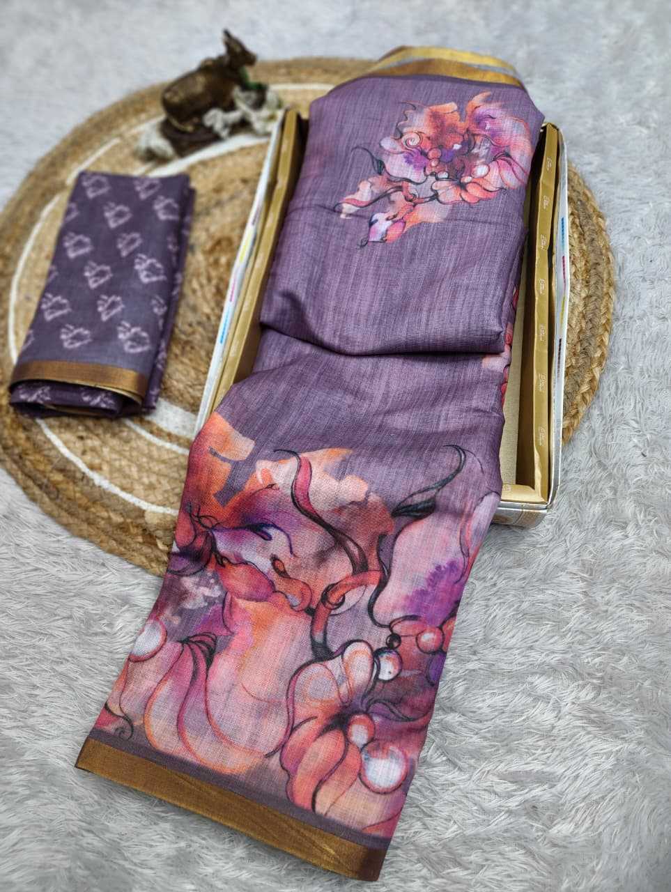 Linen Printed Saree