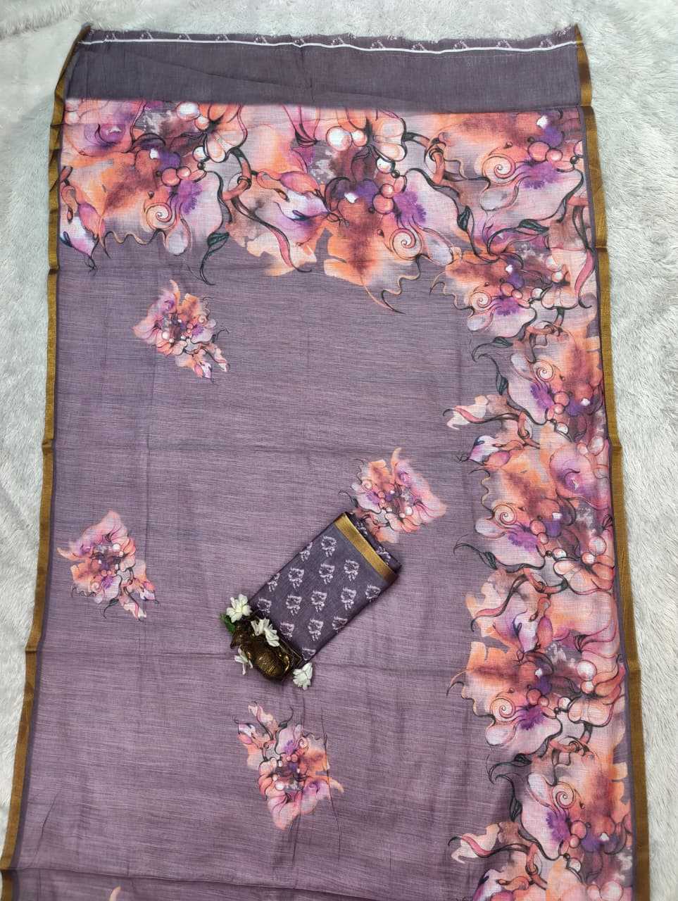 Linen Printed Saree