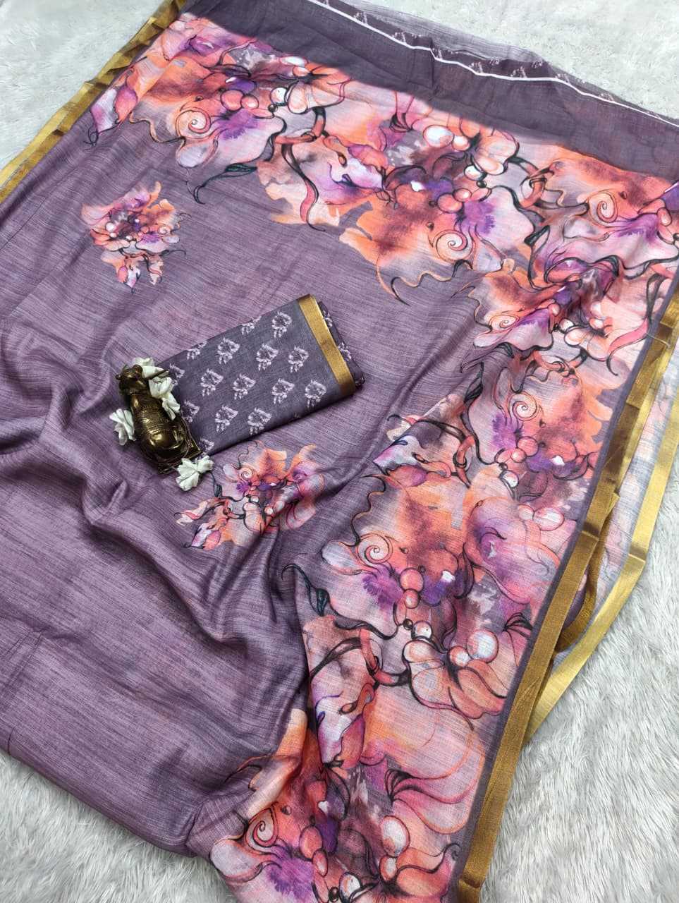 Linen Printed Saree
