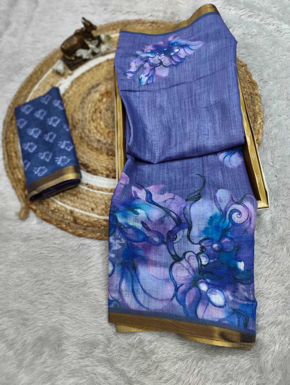 Linen Printed Saree