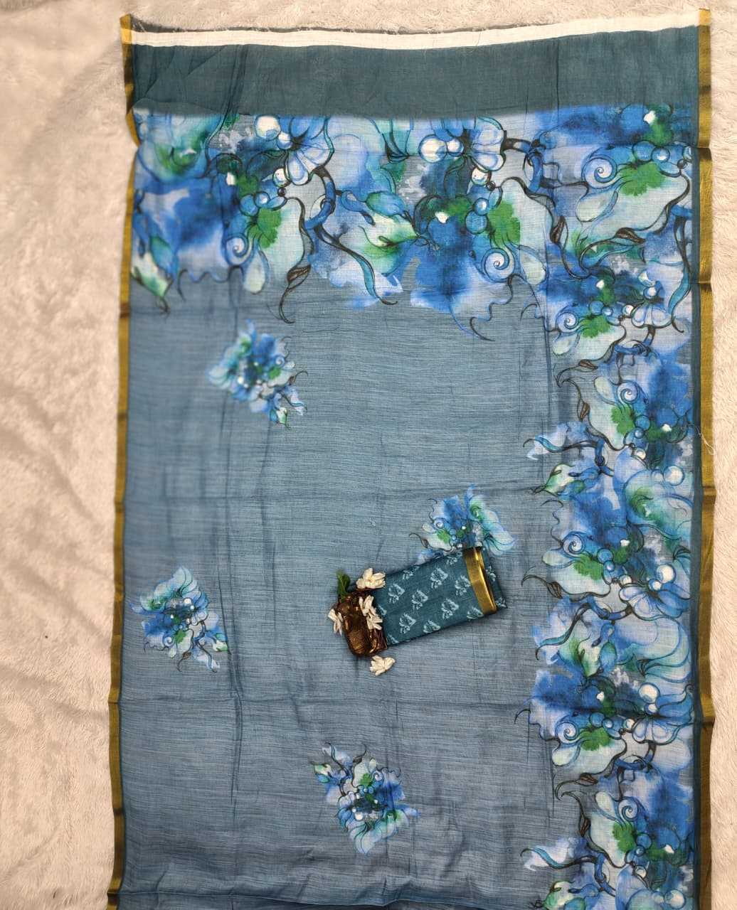 Linen Printed Saree