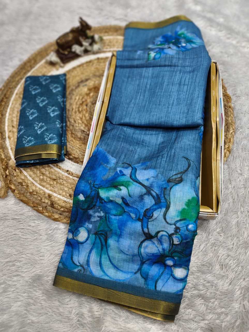 Linen Printed Saree