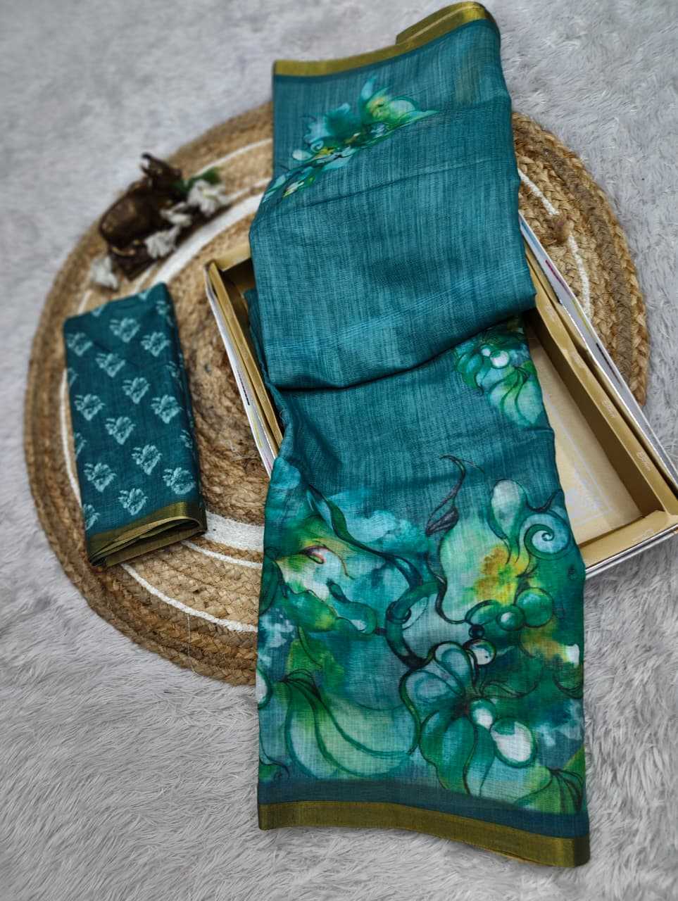 Linen Printed Saree
