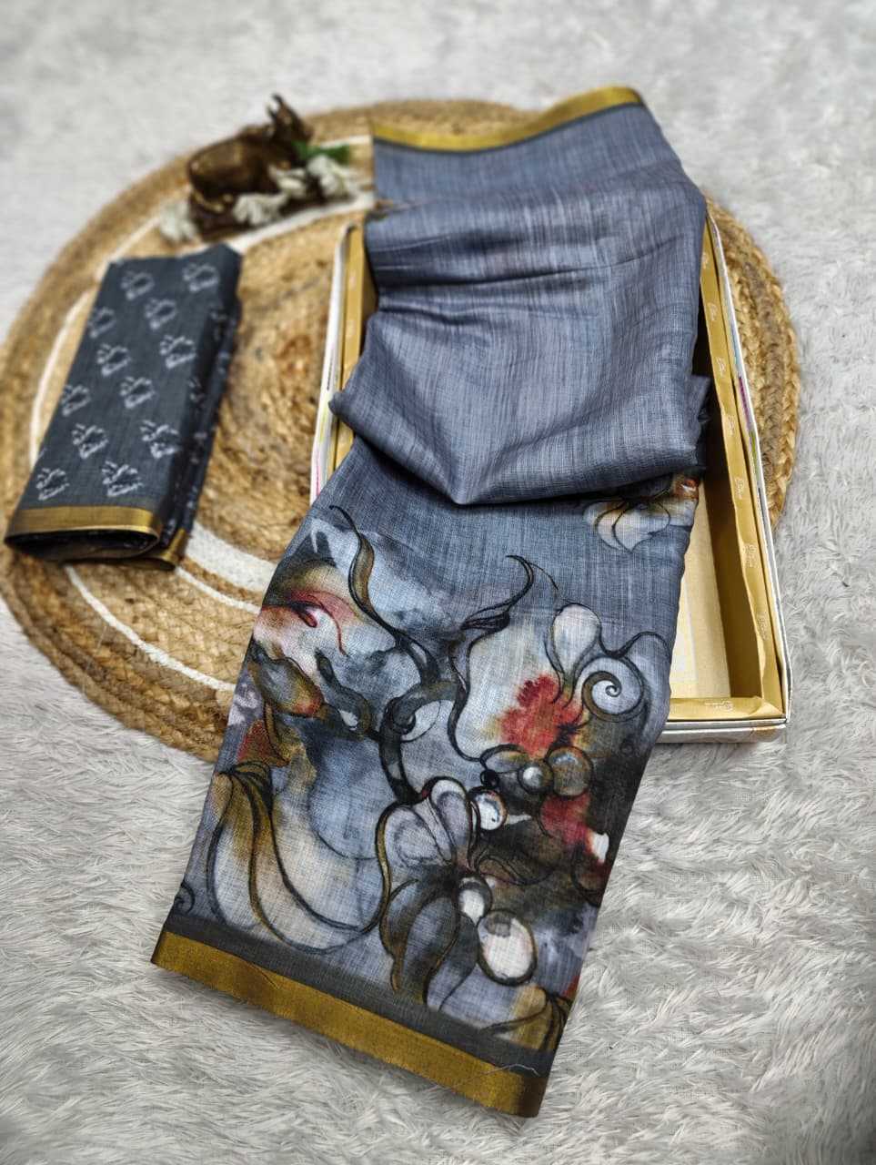 Linen Printed Saree