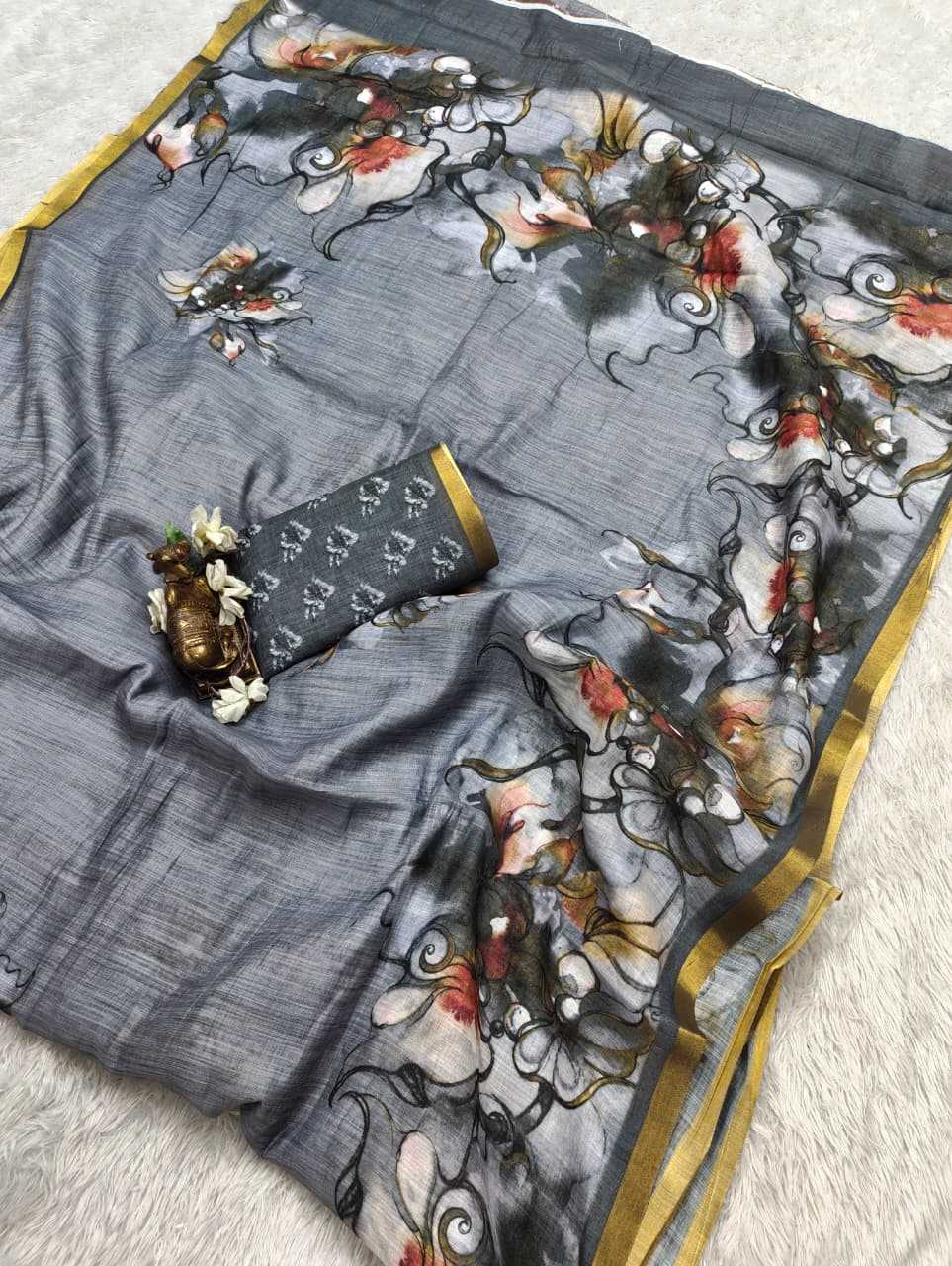 Linen Printed Saree