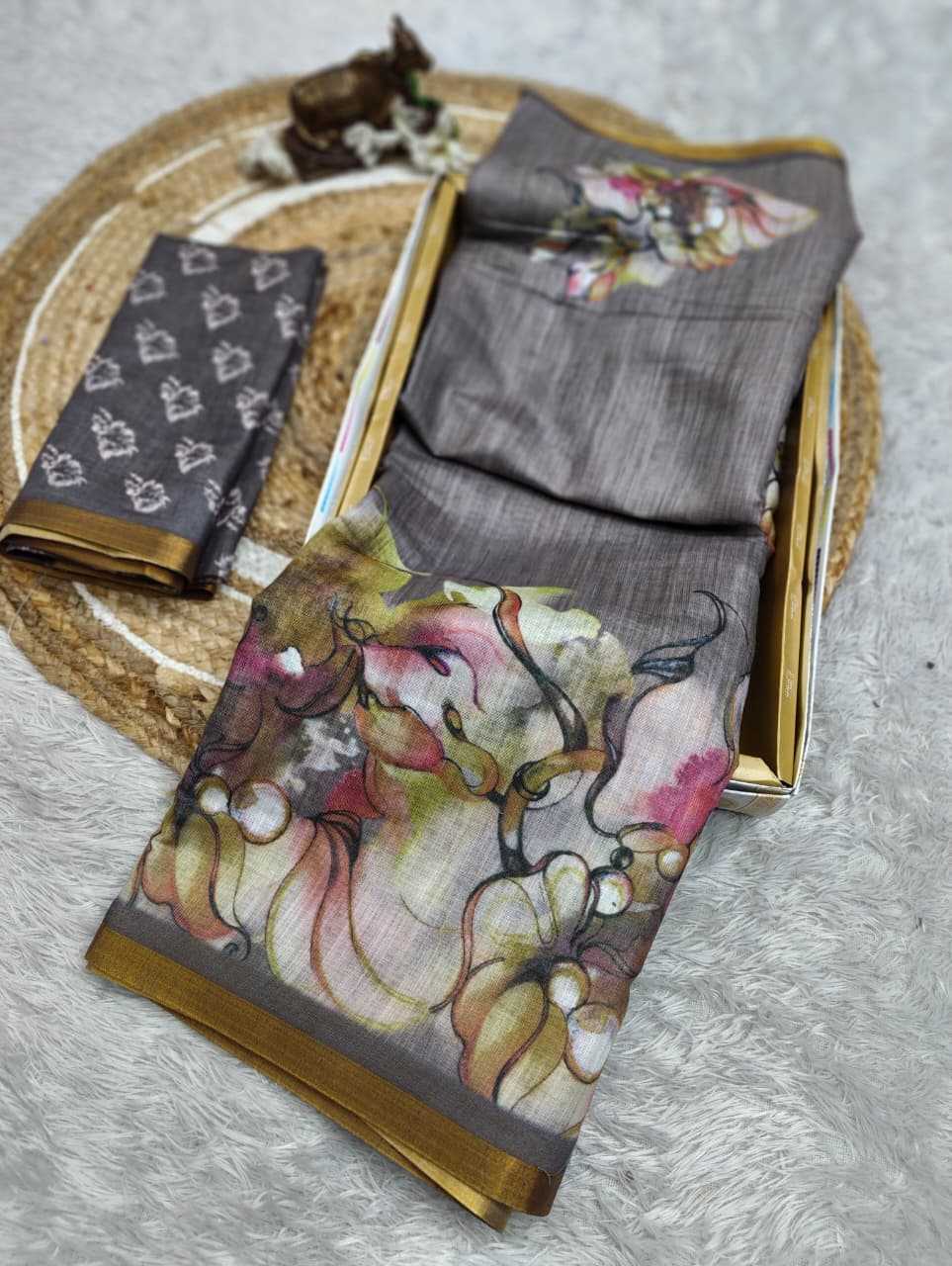 Linen Printed Saree