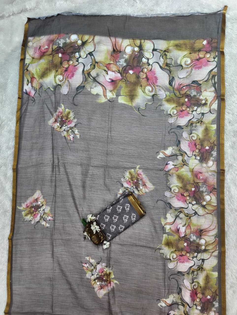 Linen Printed Saree