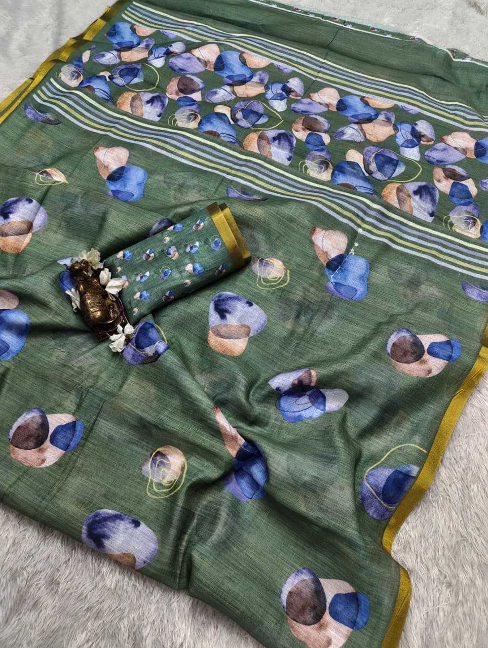 Linen Printed Saree