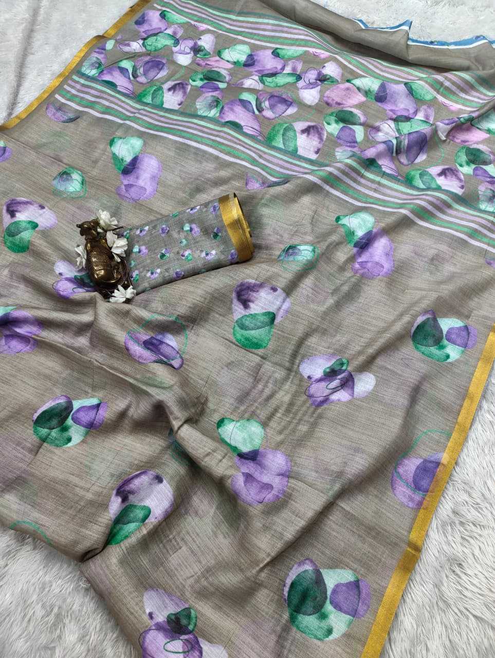 Linen Printed Saree