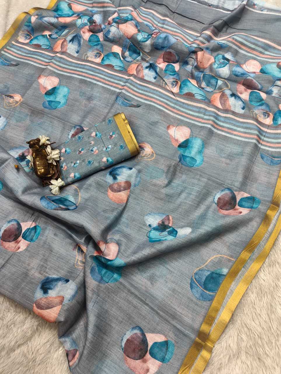 Linen Printed Saree
