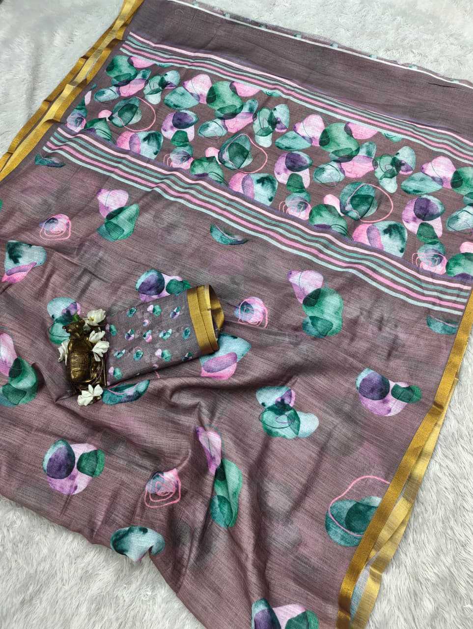 Linen Printed Saree