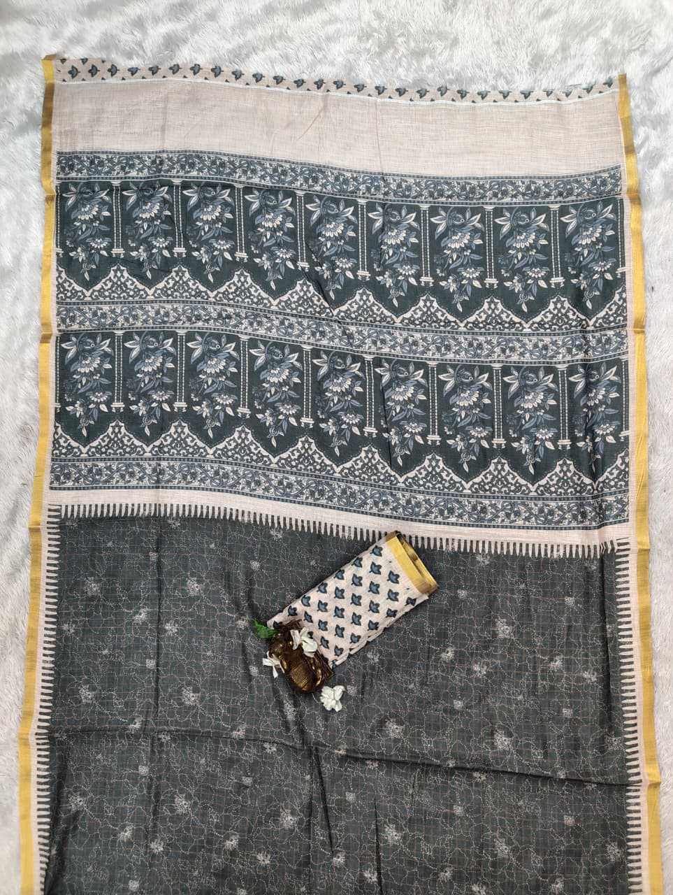 Linen Printed Saree
