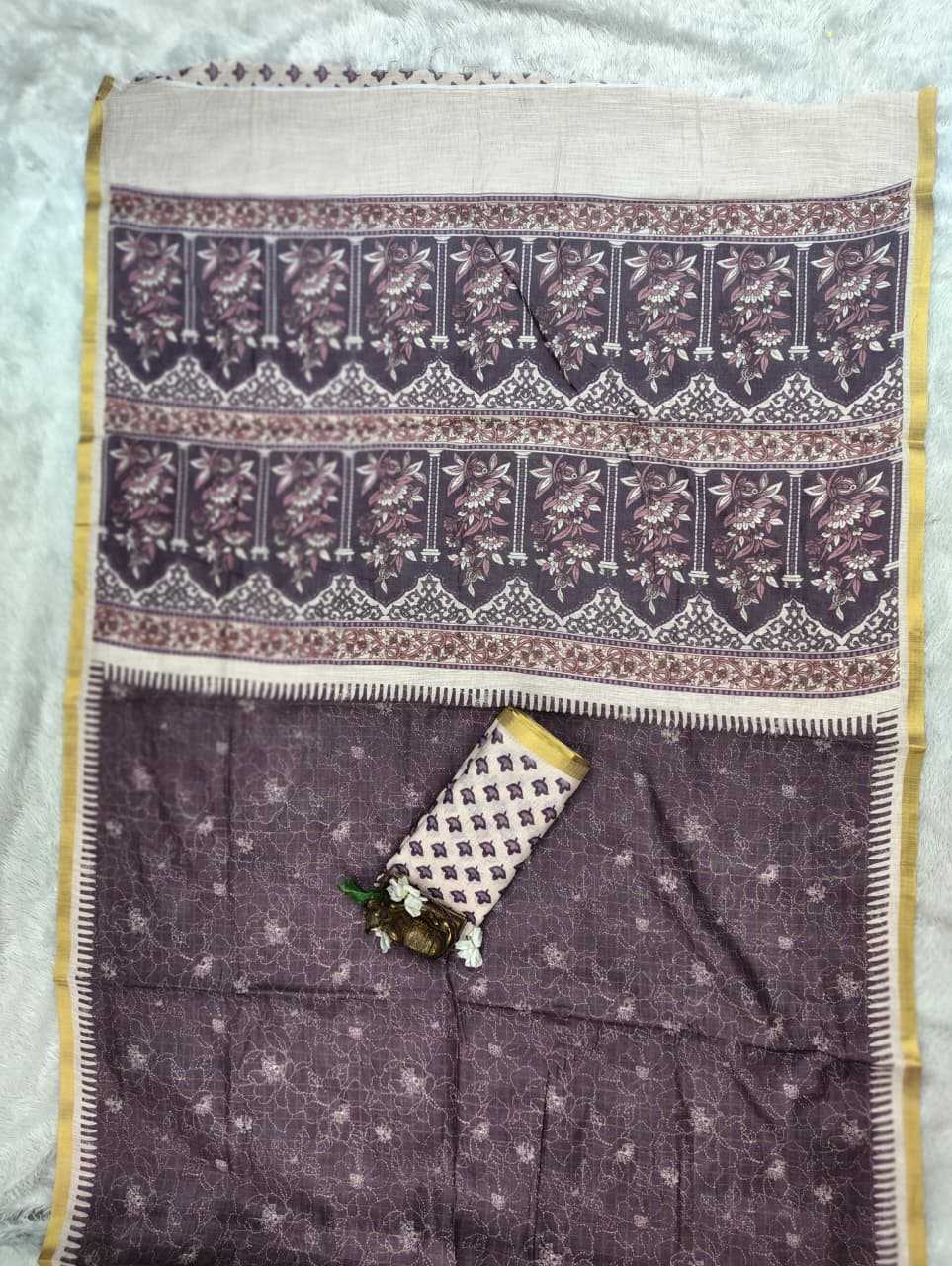 Linen Printed Saree