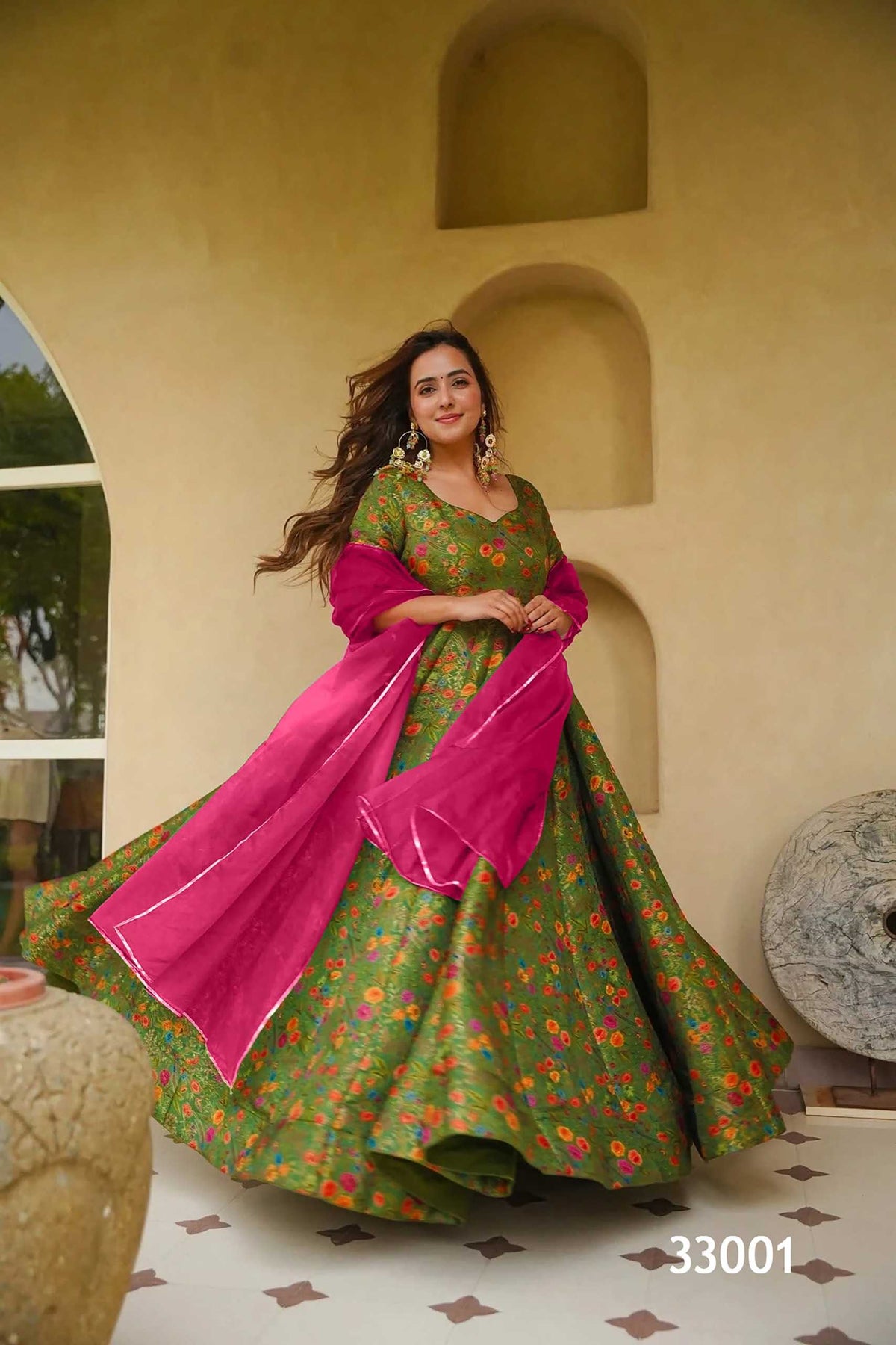 Silk Printed Gown
